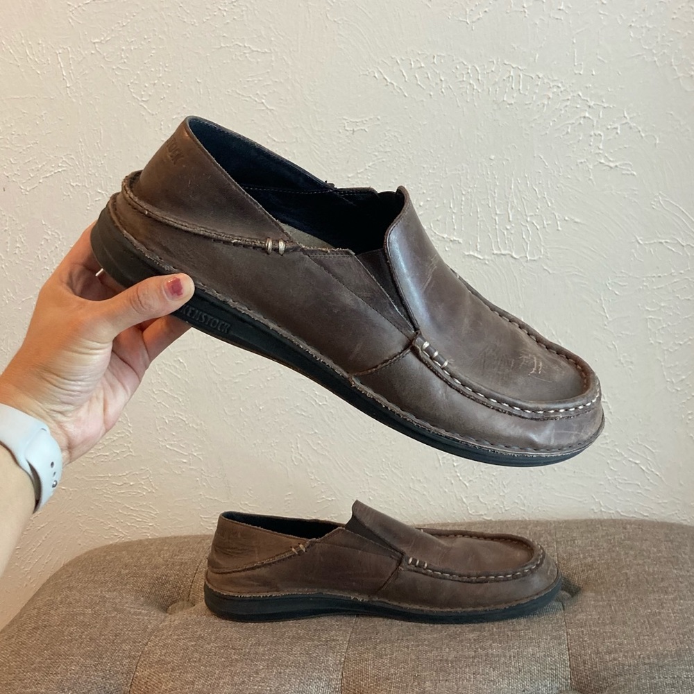 Birkenstock Men’s Loafers Slip On Leather Flats 46